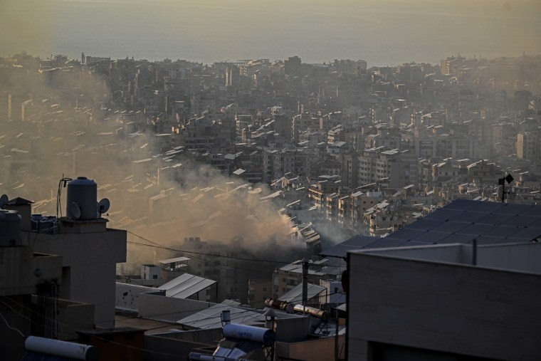 Israeli airstrikes target in Beirut, smoke rises over area