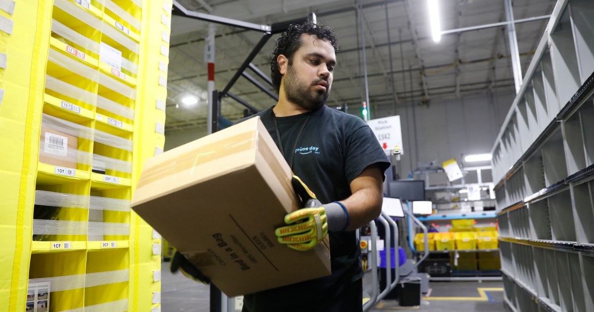 Amazon increases average pay for warehouse workers and adds free Prime membership perk