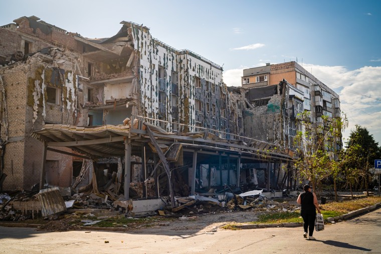 Destroyed building.