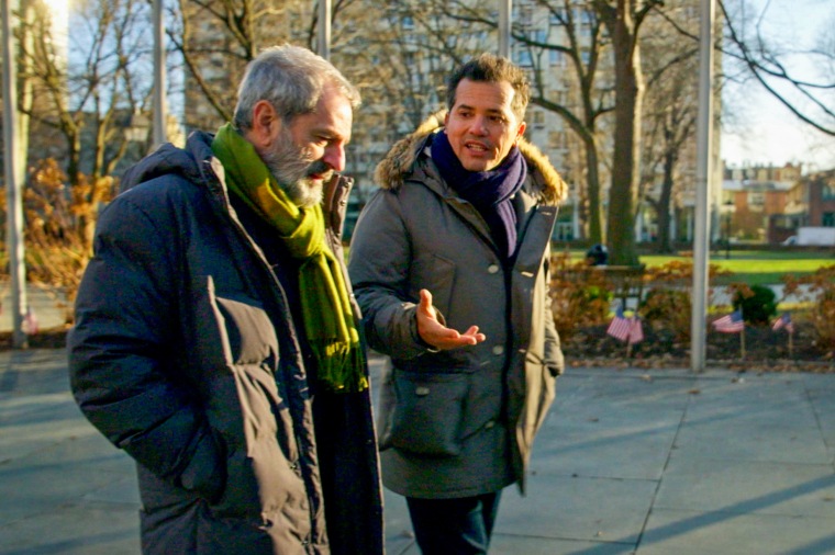 John Leguizamo with Professor José Moya in Philadelphia.