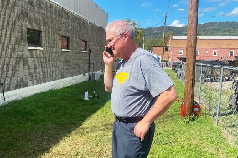 Swannanoa Fire Chief Anthony Penland on the phone