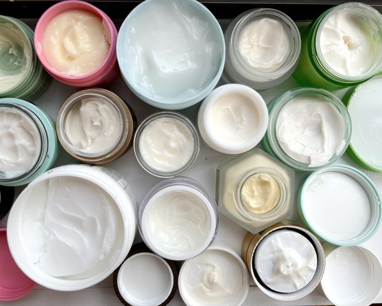 15+ opened moisturizer bottles