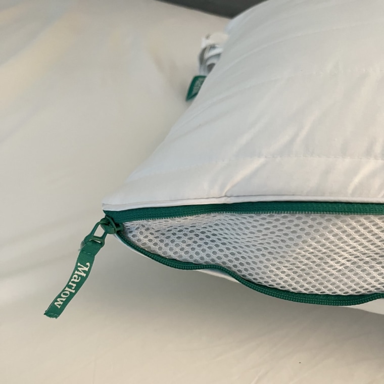 Close-up shot of the side mesh panel on the Marlow Pillow