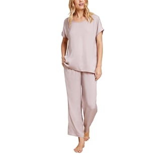 Barefoot Dreams Washed Satin Tee & Cropped Pant Set