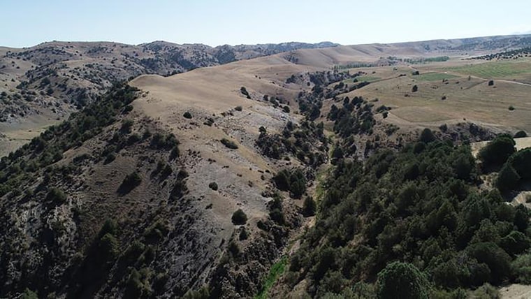 A drone captured images of the site of Tugunbulak in 2018, in what is Uzbekistan today.