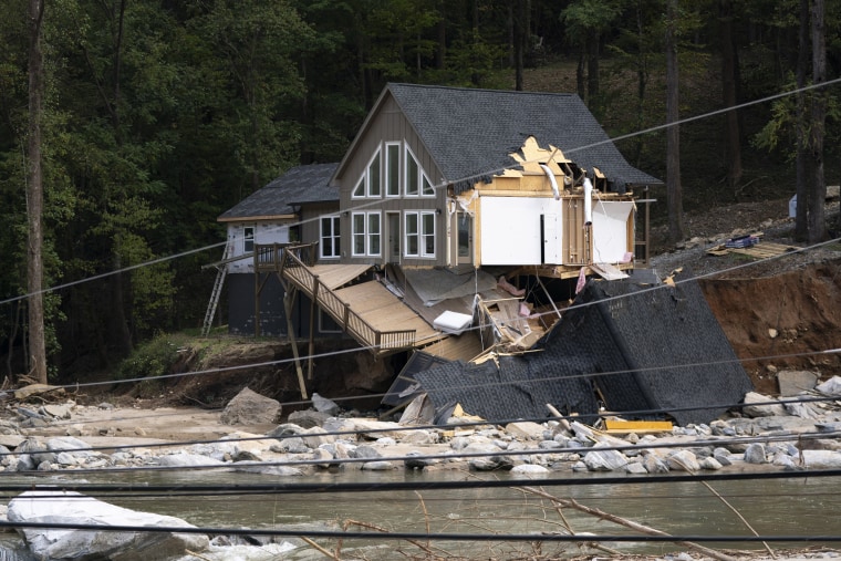 Destroyed home after Helene in North Carolina