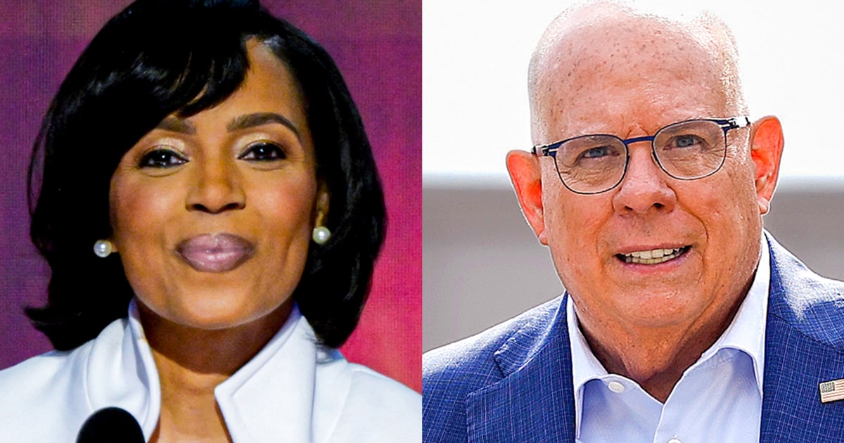 Angela Alsobrooks and Larry Hogan spar over abortion and party ties in Maryland Senate debate