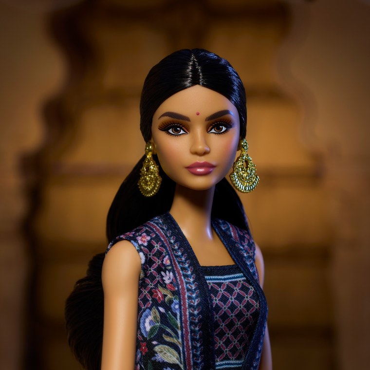 A Barbie doll dressed in traditional Indian clothing