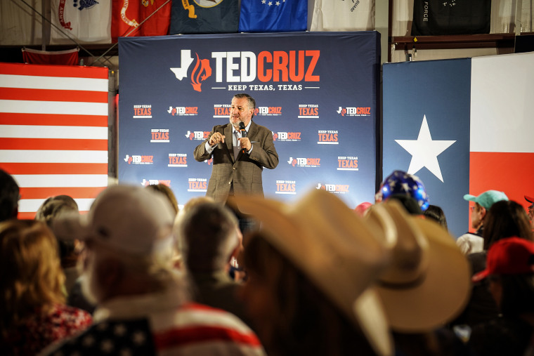 Sen. Ted Cruz at a campaign event in Pearland, Texas.