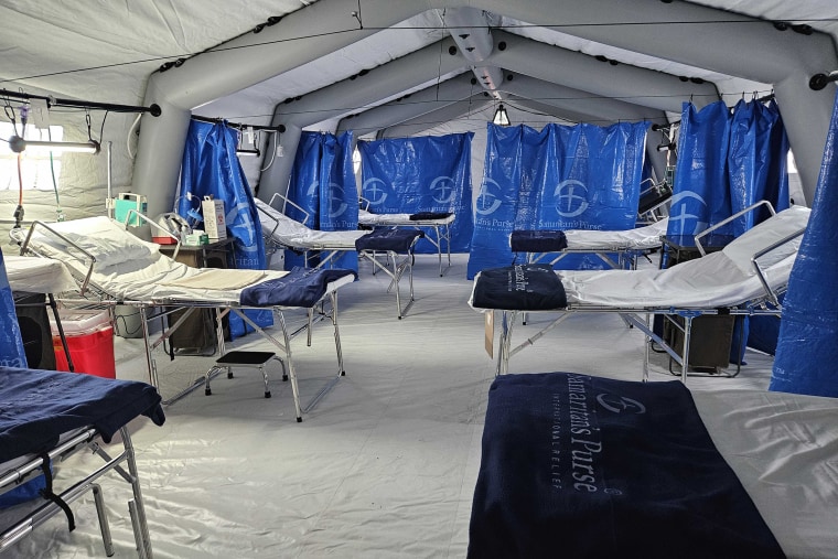 Inside of a Samaritan's Purse field hospital.