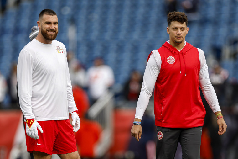 Travis Kelce and Patrick Mahomes.